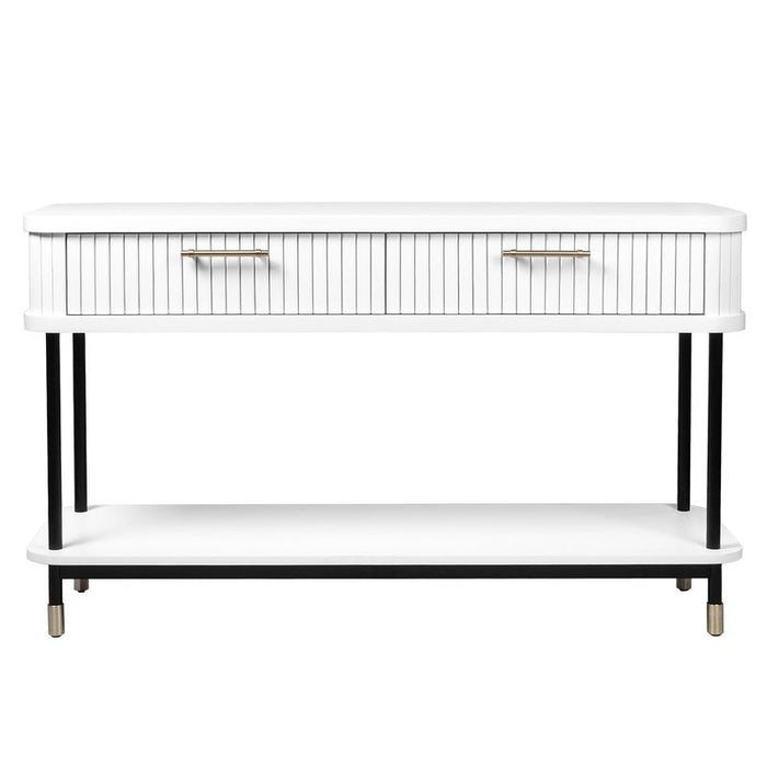 Sophia Console Table - White, Wood Metal, 140cm