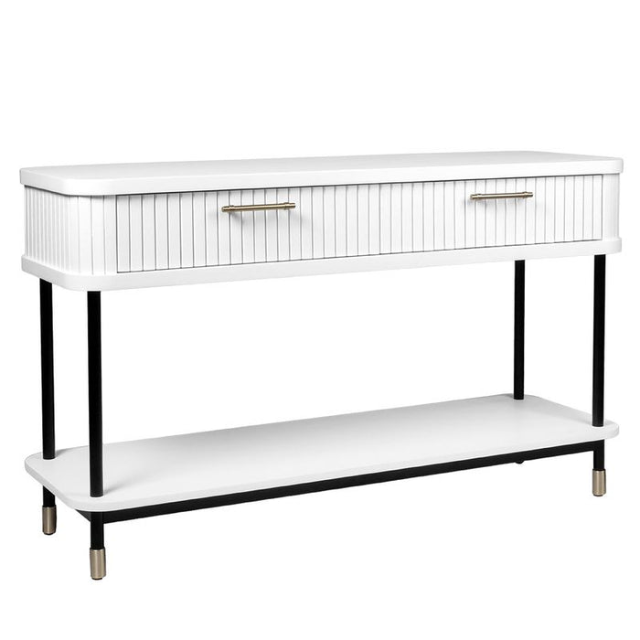 Sophia Console Table - White, Wood Metal, 140cm