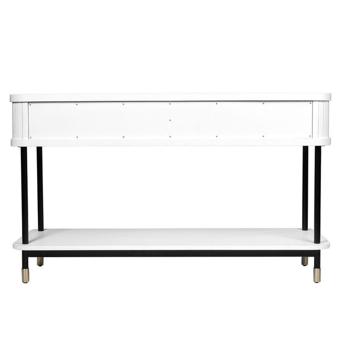 Sophia Console Table - White, Wood Metal, 140cm