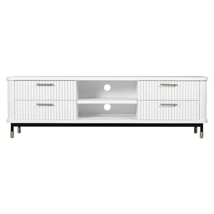 Sophia Entertainment Unit - White, Wood Metal, 200cm