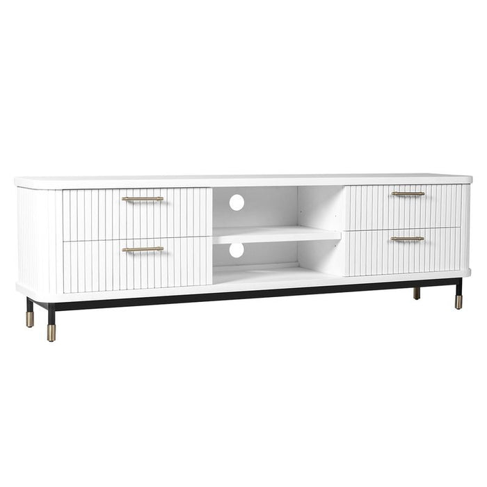 Sophia Entertainment Unit - White, Wood Metal, 200cm