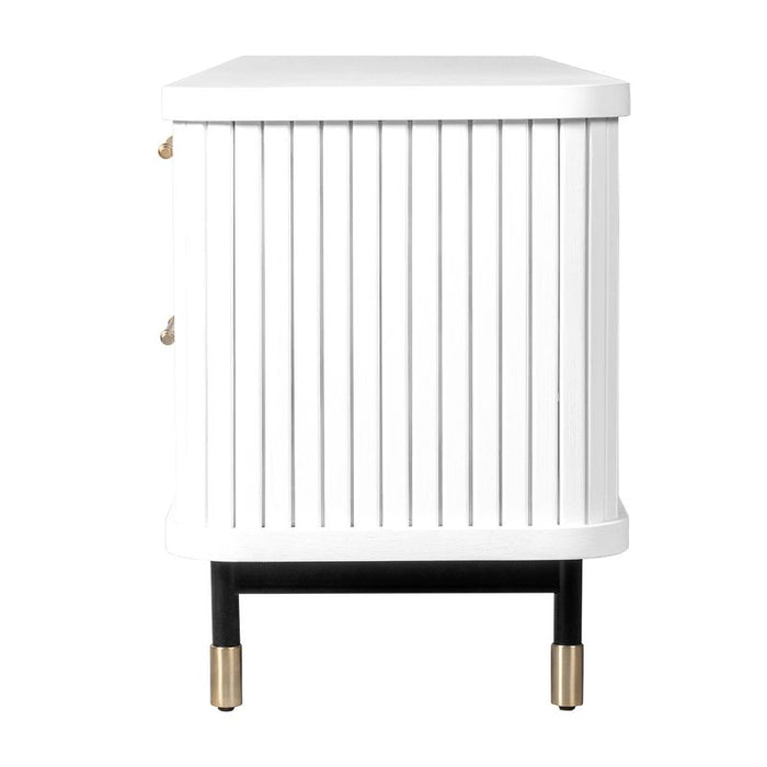 Sophia Entertainment Unit - White, Wood Metal, 200cm