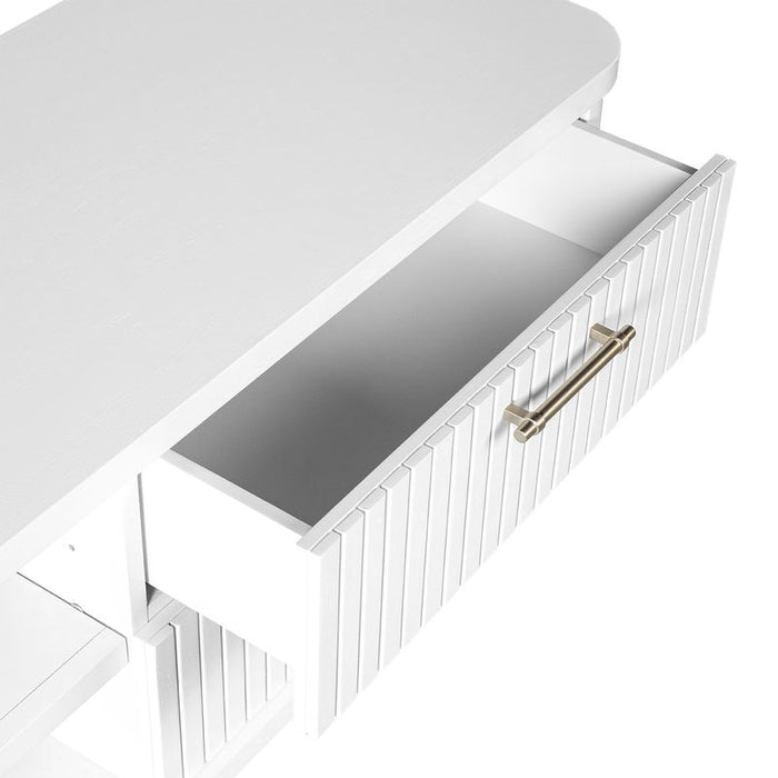 Sophia Entertainment Unit - White, Wood Metal, 200cm