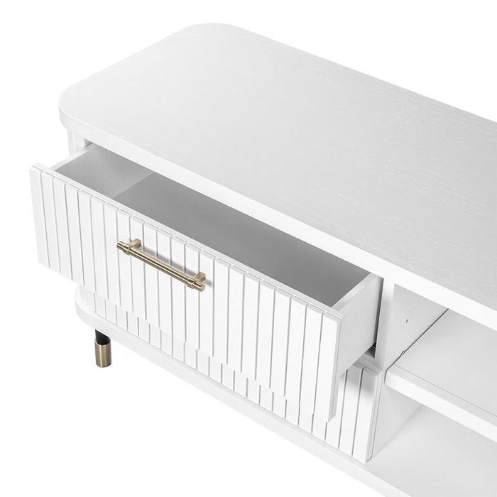 Sophia Entertainment Unit - White, Wood Metal, 200cm