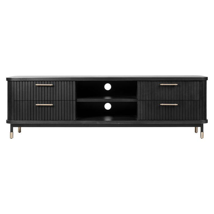 Sophia Entertainment Unit - Black, Wood Metal, 200cm