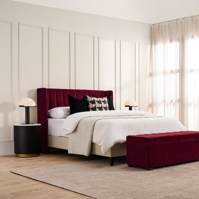 Soho Storage Bench Ottoman - Wine, Velvet