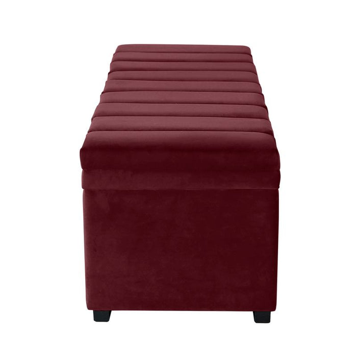 Soho Storage Bench Ottoman - Wine, Velvet