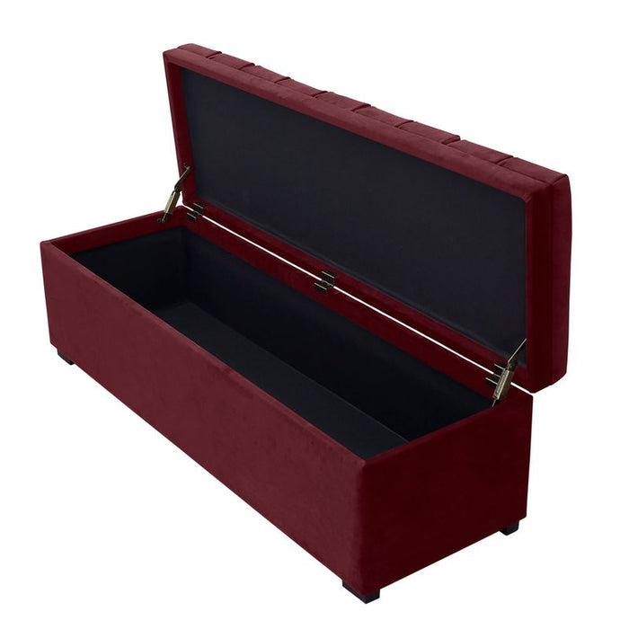 Soho Storage Bench Ottoman - Wine, Velvet