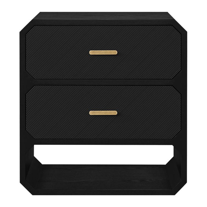 Anderson 2 Drawer Chest - Black, Wood Metal
