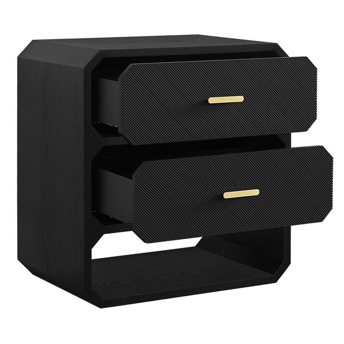 Anderson 2 Drawer Chest - Black, Wood Metal