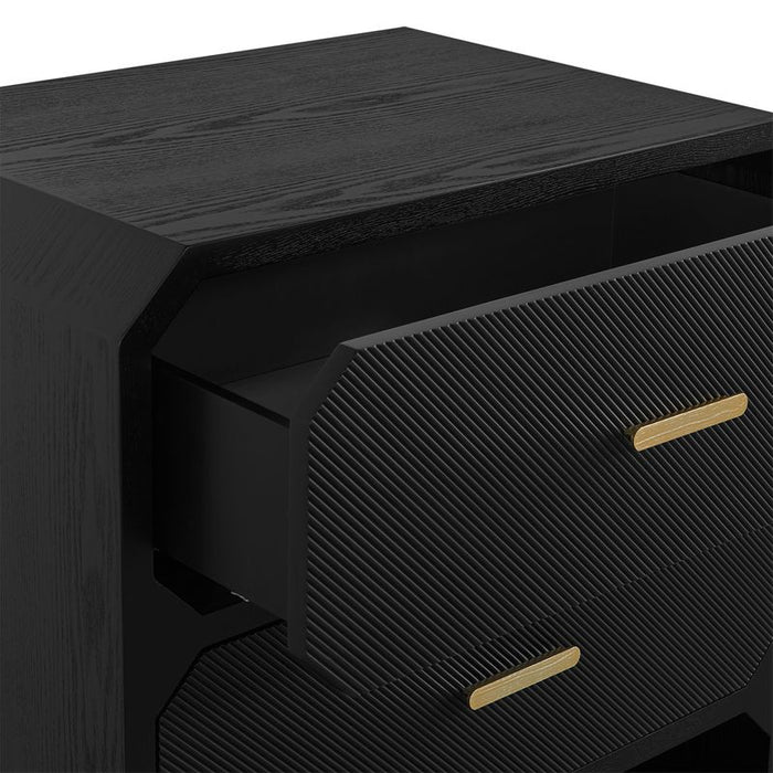 Anderson 2 Drawer Chest - Black, Wood Metal