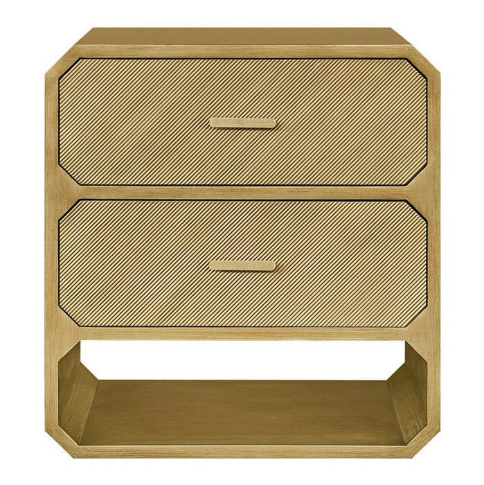 Anderson 2 Drawer Chest - Antique Gold, Wood Metal