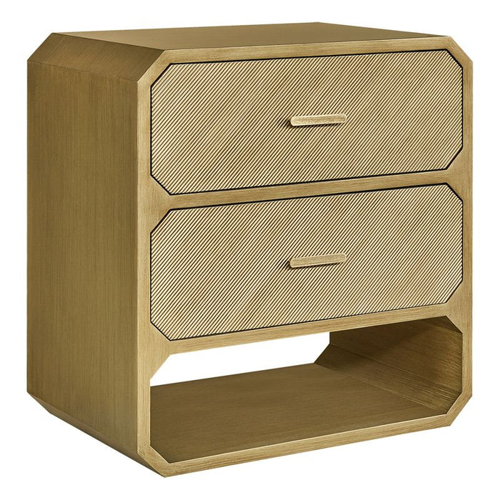 Anderson 2 Drawer Chest - Antique Gold, Wood Metal