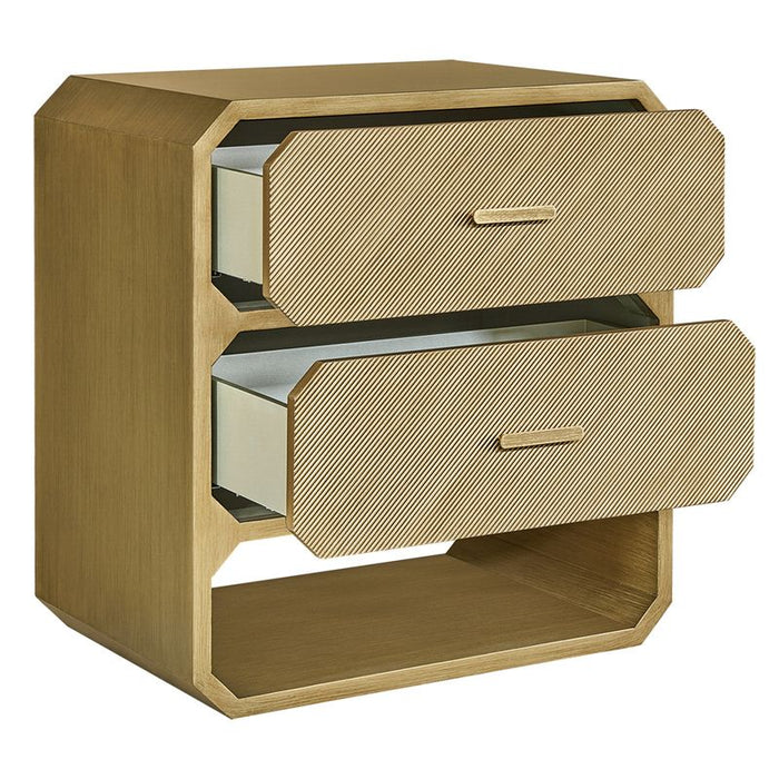 Anderson 2 Drawer Chest - Antique Gold, Wood Metal