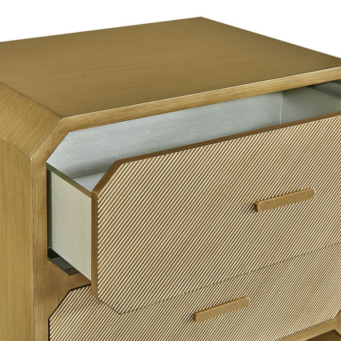 Anderson 2 Drawer Chest - Antique Gold, Wood Metal