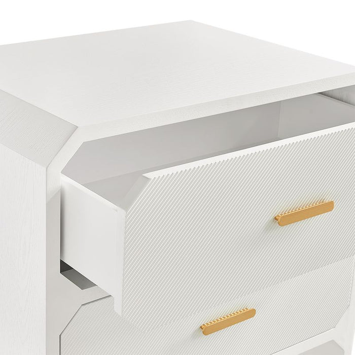 Anderson 2 Drawer Chest - White, Wood Metal