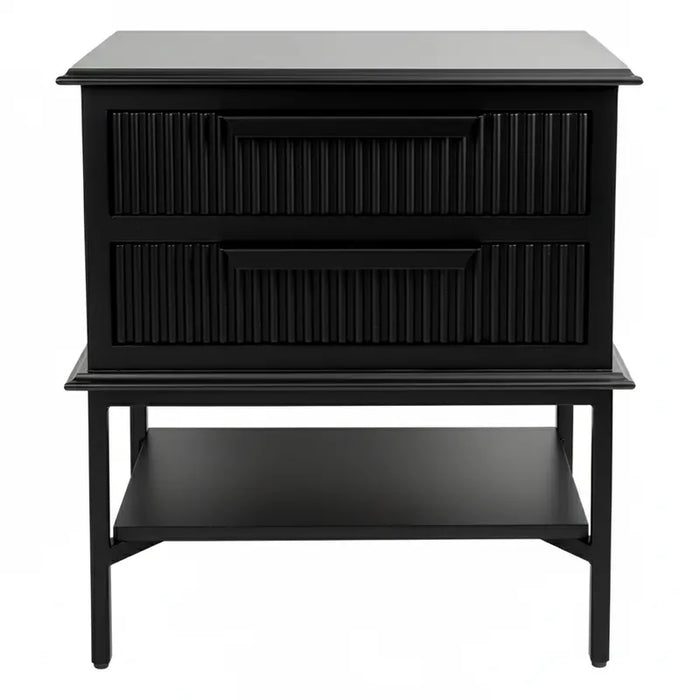 Aimee Bedside Table - Small All Black, Metal, 60cm H