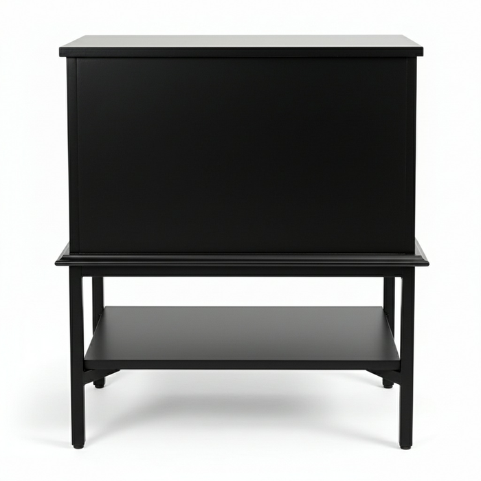 Aimee Bedside Table - Small All Black, Metal, 60cm H