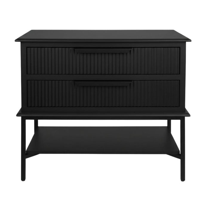Aimee Bedside Table - Large All Black, Metal, 70cm H