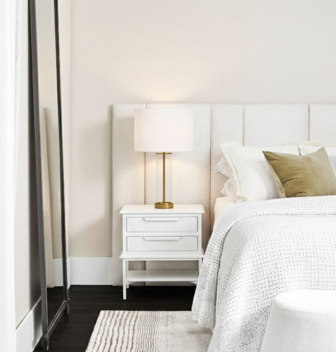 Aimee Bedside Table - Small All White, Metal, 60cm H