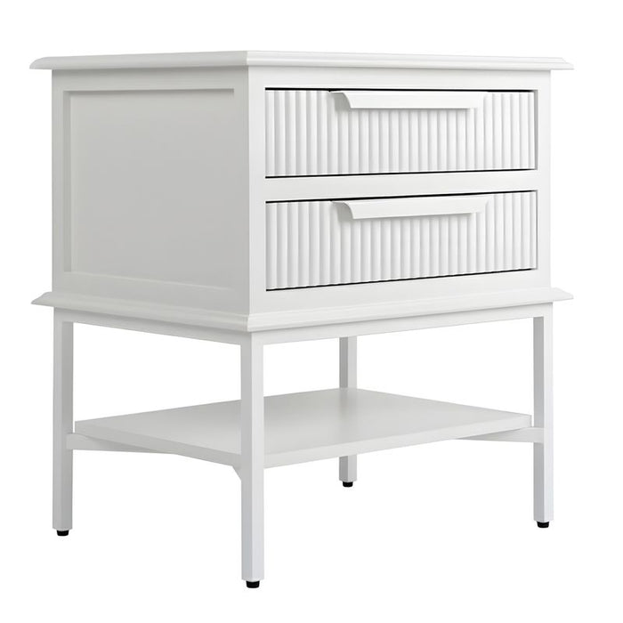 Aimee Bedside Table - Small All White, Metal, 60cm H