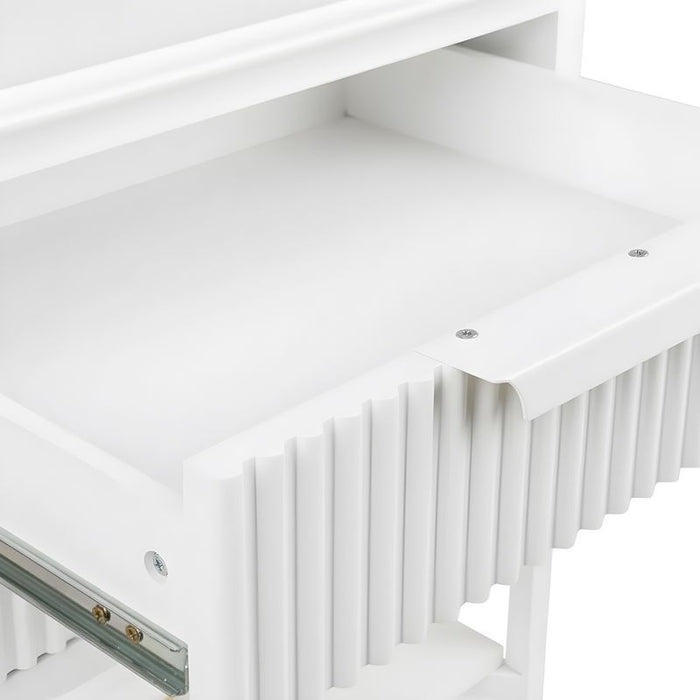 Aimee Bedside Table - Small All White, Metal, 60cm H
