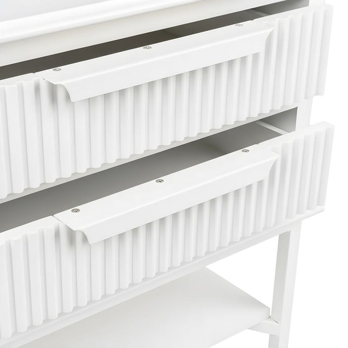 Aimee Bedside Table - Small All White, Metal, 60cm H