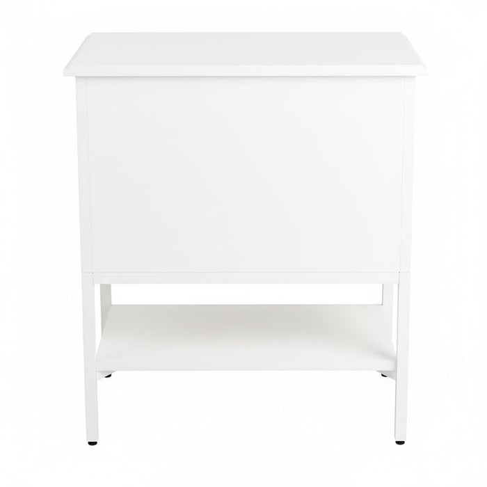 Aimee Bedside Table - Small All White, Metal, 60cm H