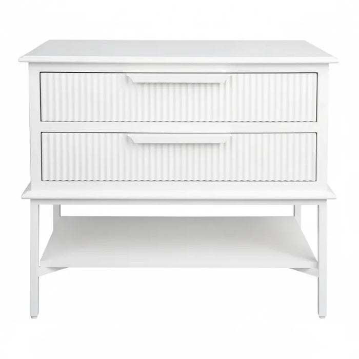 Aimee Bedside Table - Large All White, Metal, 70cm H