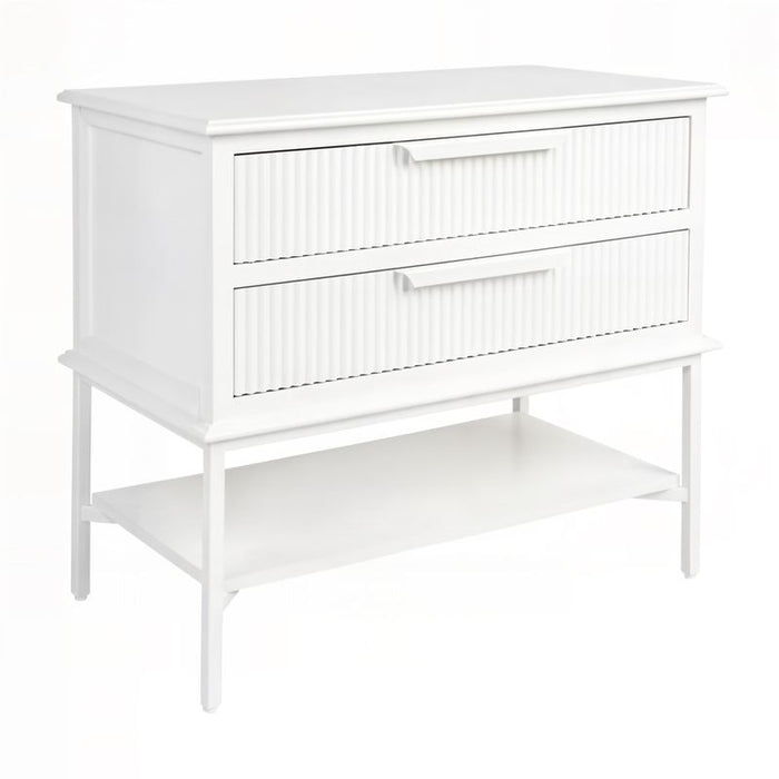 Aimee Bedside Table - Large All White, Metal, 70cm H