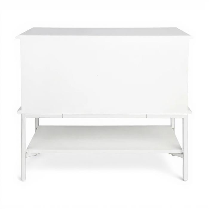 Aimee Bedside Table - Large All White, Metal, 70cm H