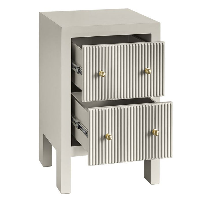 Ariana Bedside Table - Petite Grey, Metal, 65cm H