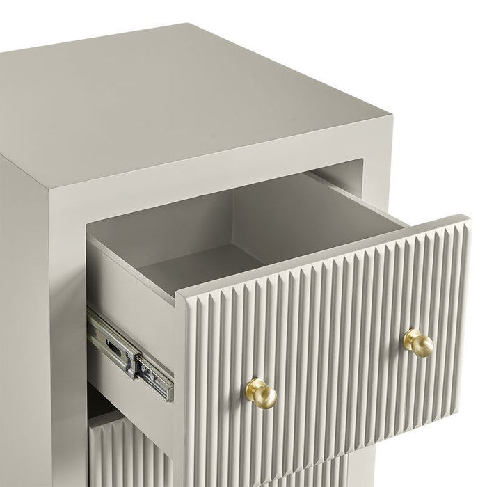 Ariana Bedside Table - Petite Grey, Metal, 65cm H