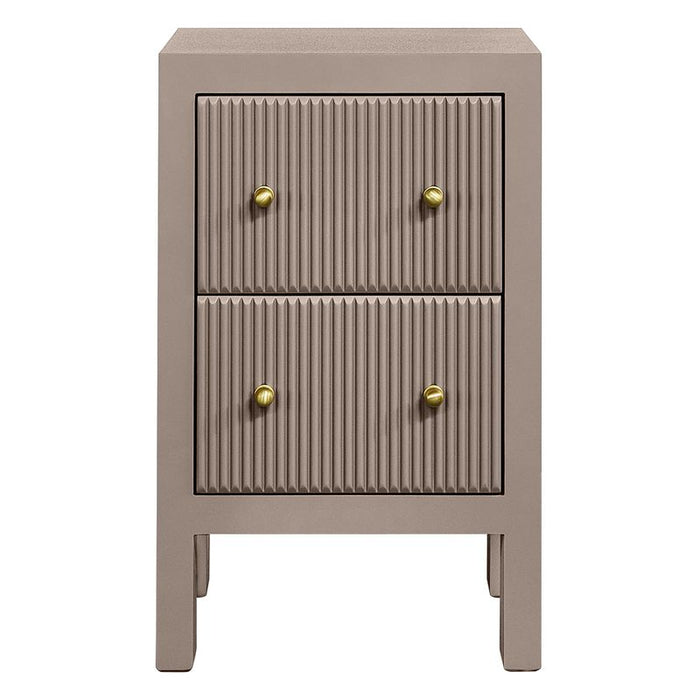 Ariana Bedside Table - Petite Taupe, Metal, 65cm H