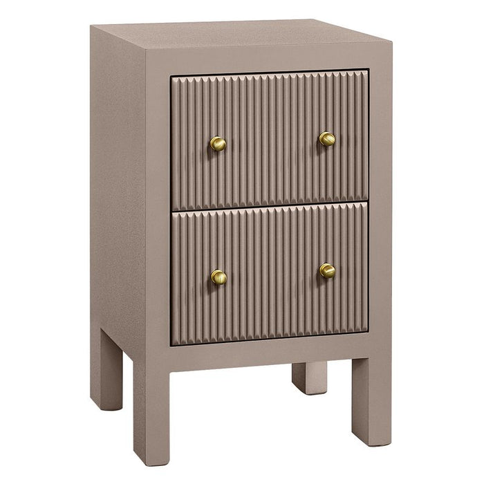 Ariana Bedside Table - Petite Taupe, Metal, 65cm H