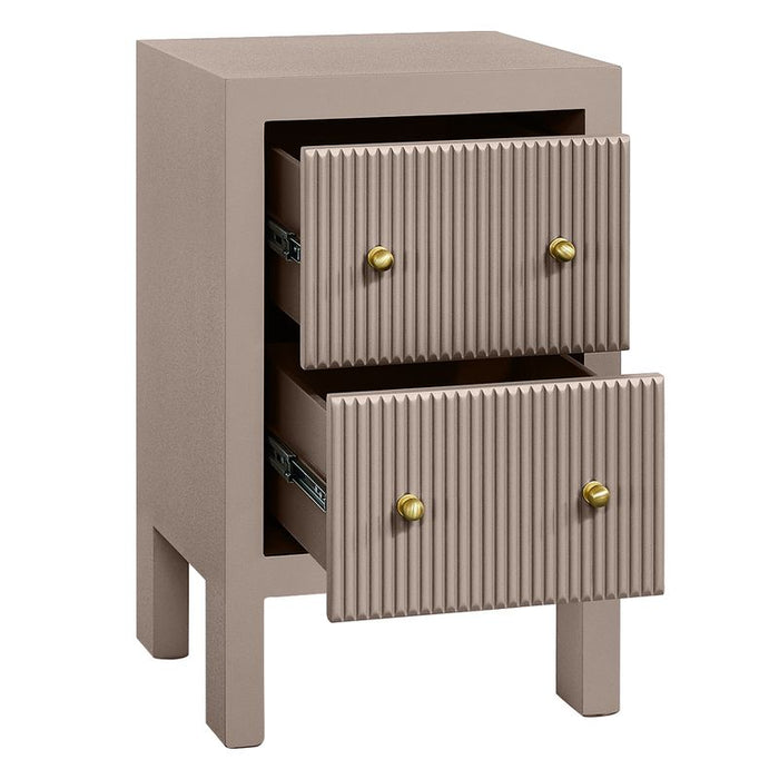 Ariana Bedside Table - Petite Taupe, Metal, 65cm H