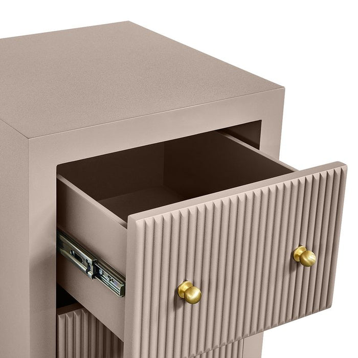 Ariana Bedside Table - Petite Taupe, Metal, 65cm H
