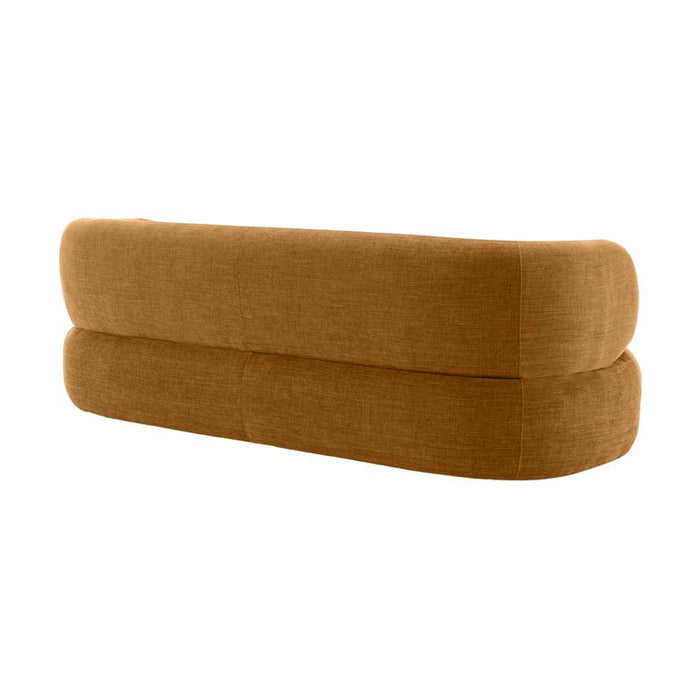 Greenwich 3 Seater Sofa - Butterscotch Chenille, Black Fabric Wood, 229.5cm