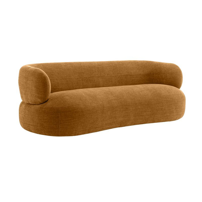 Greenwich 3 Seater Sofa - Butterscotch Chenille, Black Fabric Wood, 229.5cm