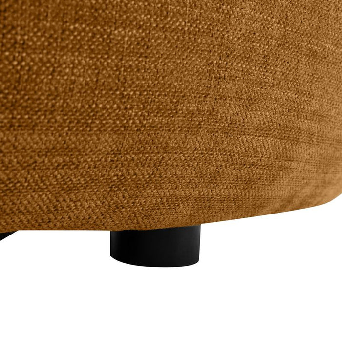 Greenwich 3 Seater Sofa - Butterscotch Chenille, Black Fabric Wood, 229.5cm