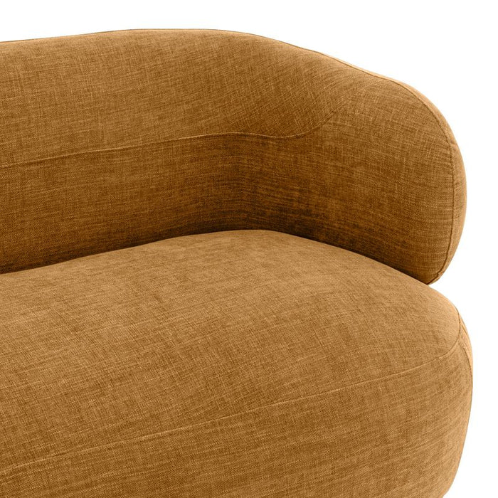Greenwich 3 Seater Sofa - Butterscotch Chenille, Black Fabric Wood, 229.5cm