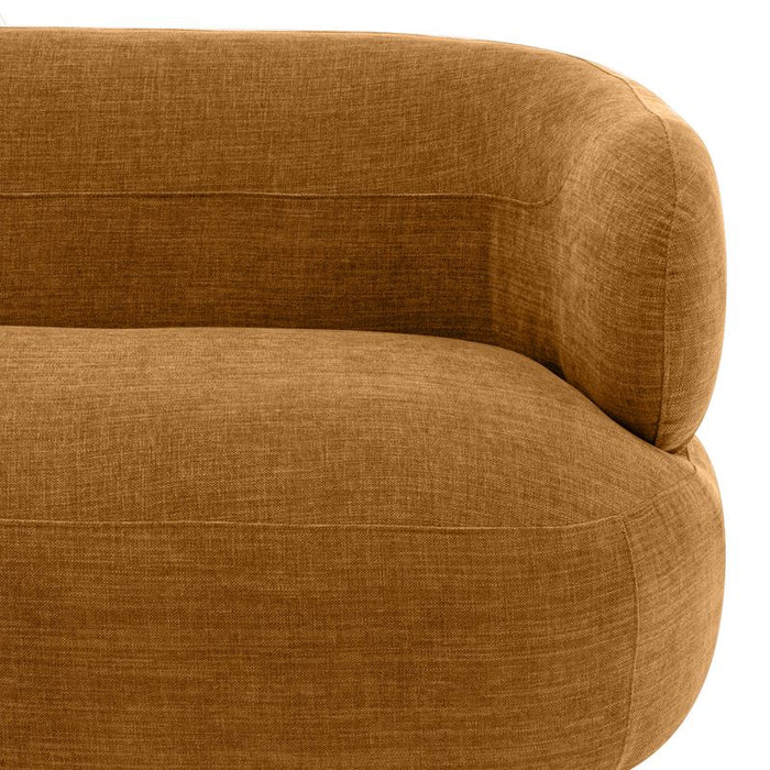 Greenwich 3 Seater Sofa - Butterscotch Chenille, Black Fabric Wood, 229.5cm