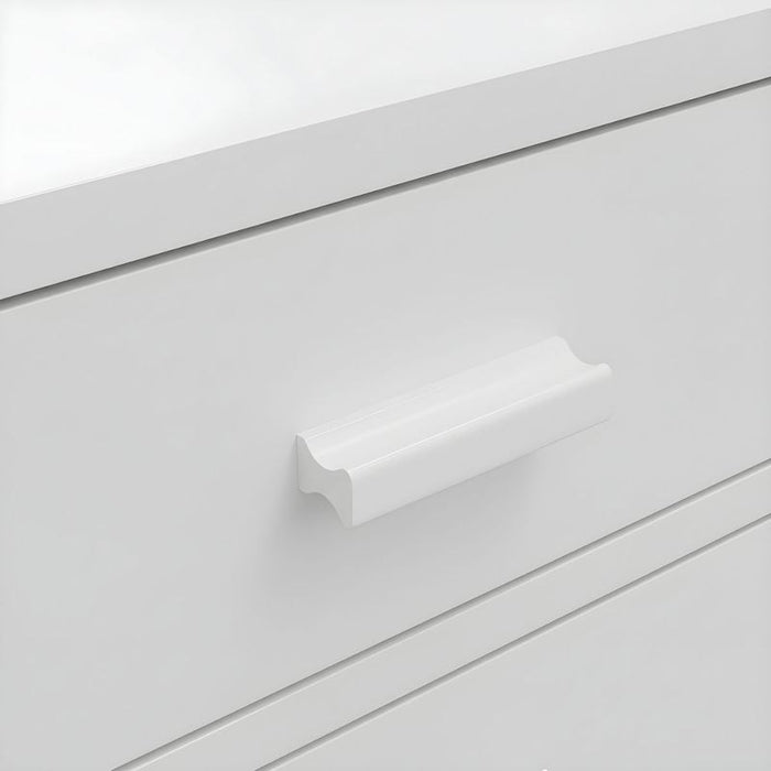 Nessa 2 Drawer Bedside Table - All White, Metal, 60cm H