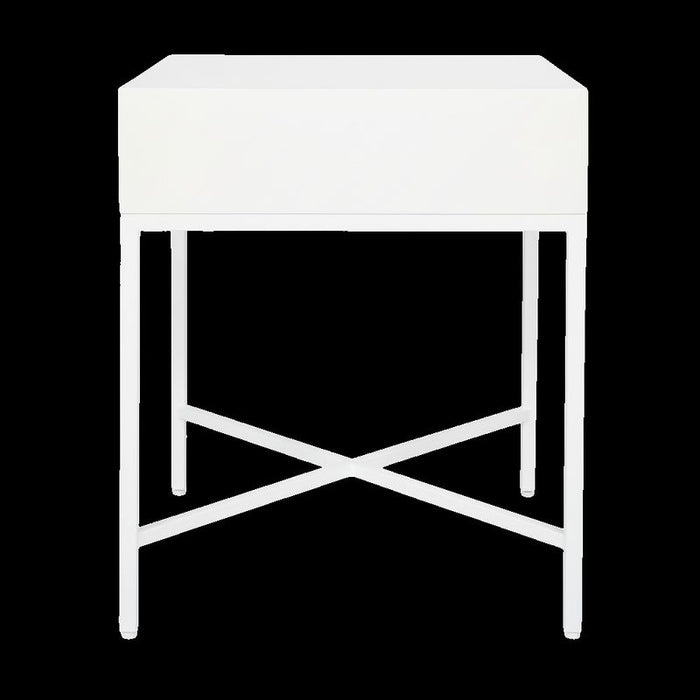 Nessa 1 Drawer Bedside Table - All White