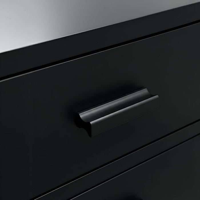 Nessa 2 Drawer Bedside Table - All Black