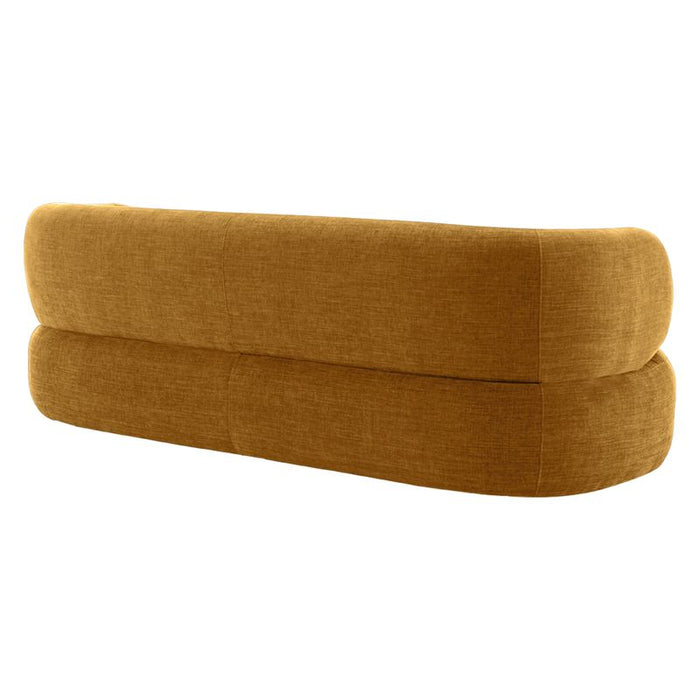 Greenwich 3 Seater Sofa - Mustard Chenille, Black Fabric Wood, 229.5cm