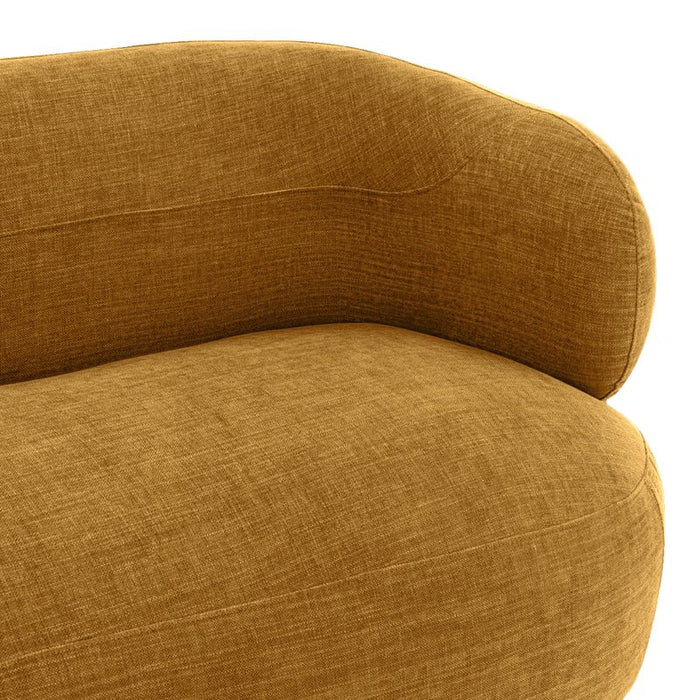 Greenwich 3 Seater Sofa - Mustard Chenille, Black Fabric Wood, 229.5cm