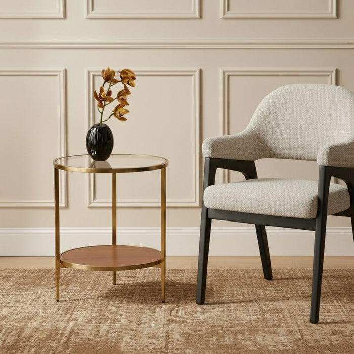 Koen Dining Chair - Ivory, Fabric Wood