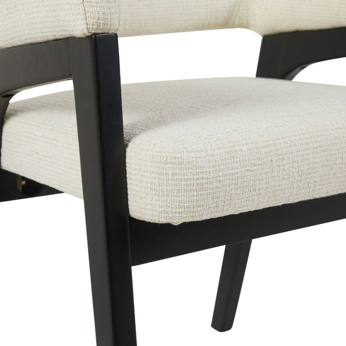 Koen Dining Chair - Ivory, Fabric Wood