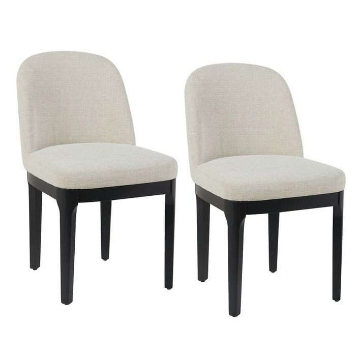 Jamie Black Dining Chair Set of 2 - Natural, Fabric Wood
